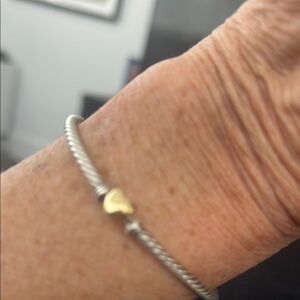 David Yurman Silver and Gold Twisted Rope Bracelet